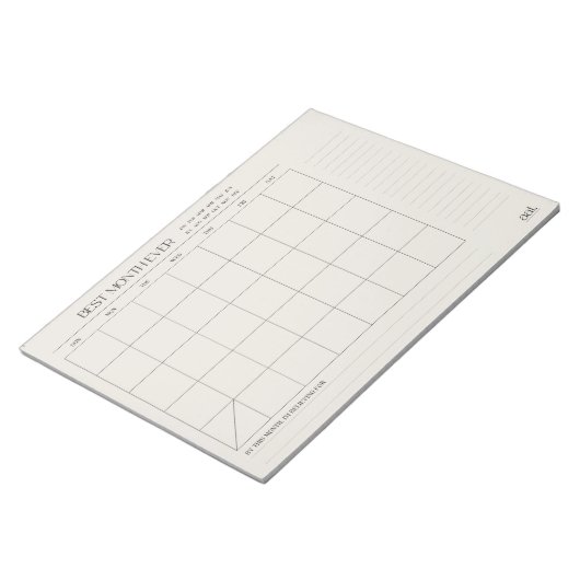 Bestmonatsplaner 11" x 8,5" Notepad - 40 Seiten Notizblock (angewinkelt)
