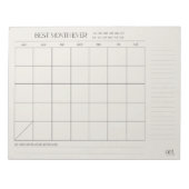 Bestmonatsplaner 11" x 8,5" Notepad - 40 Seiten Notizblock (Vorderseite)
