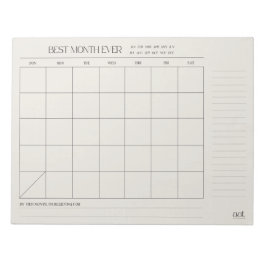 Bestmonatsplaner 11" x 8,5" Notepad - 40 Seiten Notizblock