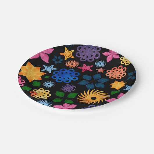 Bestseller Blumendesign für Hochzeiten Pappteller (Schrägansicht)