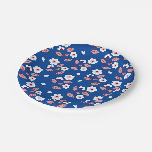 Bestseller Blumendesign für Hochzeiten Pappteller (Schrägansicht)