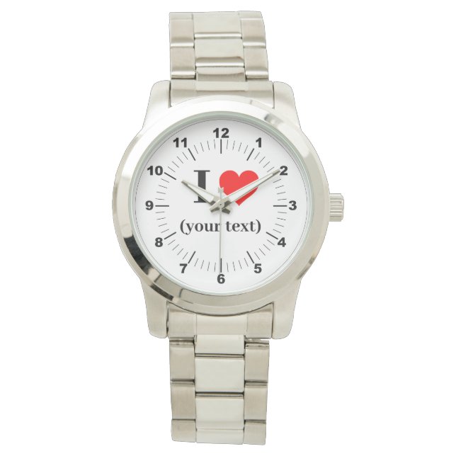 BESTSELLER! Frauen Ich ❤️ Oversized Silver Watch Armbanduhr (Vorderseite)