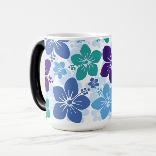 Bestseller Hawaiian Hibiskus Hintergrund-Design Verwandlungstasse (Vorderseite Links)