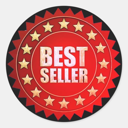 Bestseller Rot Runder Aufkleber (Vorderseite)