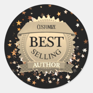 Bestsellerautor personalisiert  runder aufkleber