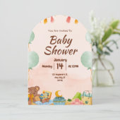 BESTSLELLER! Einladung der Babydusche (Stehend Vorderseite)