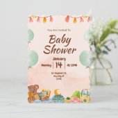 BESTSLELLER! Einladung der Babydusche (Stehend Vorderseite)
