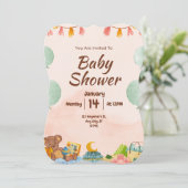 BESTSLELLER! Einladung der Babydusche (Stehend Vorderseite)