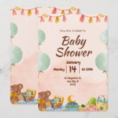 BESTSLELLER! Einladung der Babydusche (Vorne/Hinten)