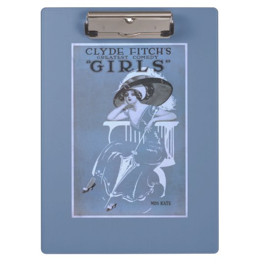 Bestste Komödie Clydes Fitchs, "Mädchen-" Theater Klemmbrett (Vorderseite)