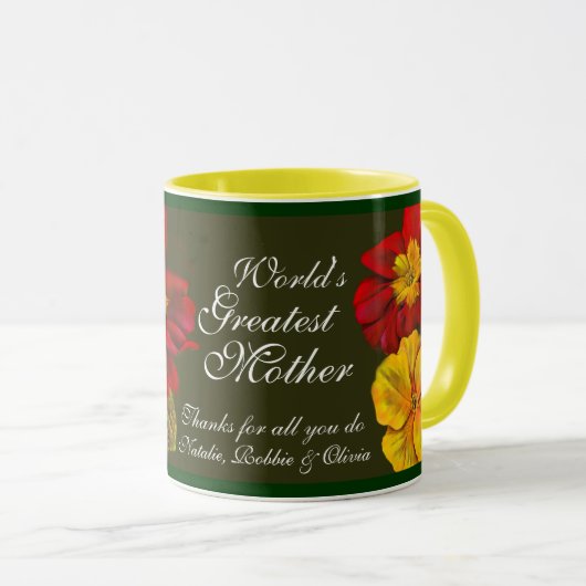 Bestste Mutter-Tasse Primulablumenkunst Welt Tasse (VorderseiteRechts)