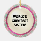 Bestste Schwesterverzierung der Welt Keramikornament (Hinten)