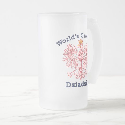 Bestster das Dziadzia der Welt Adler Mattglas Bierglas (VorderseiteRechts)