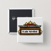 Bestster das Haar-Stylist der Welt Button (Vorne & Hinten)