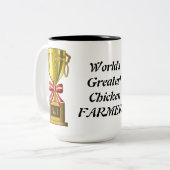 Bestster das Huhn-Bauer der Welt Zweifarbige Tasse (Vorderseite Links)
