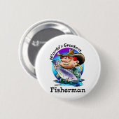 Bestster der Fischer-Gang der Welt Button (Vorne & Hinten)