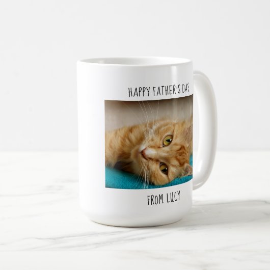 Bestster die Katzen-Vater der Welt - Foto, Name Kaffeetasse (VorderseiteRechts)