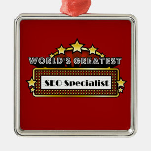 Bestster Spezialist das SEO der Welt Silbernes Ornament