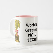 Bestster Tech der Nagel der Welt Zweifarbige Tasse (Vorderseite Links)
