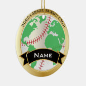 Bestster Text der Welt des Baseballtrainer-| DIY Keramikornament (Rechts)