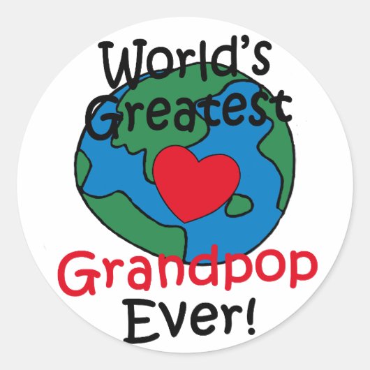 Beststes das Grandpop der Welt Herz Runder Aufkleber (Vorderseite)