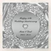 Bestückte Diamanten und Silber 10 Jahre Glasuntersetzer (Vorderseite)