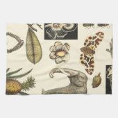 Bestückte Tiere auf Creme-Hintergrund gemalt Geschirrtuch (Horizontal)