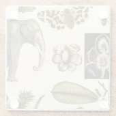 Bestückte Tiere auf Creme-Hintergrund gemalt Glasuntersetzer (Rückseite)