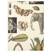 Bestückte Tiere auf Creme-Hintergrund gemalt Klemmbrett (Rückseite)