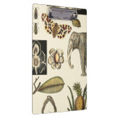 Bestückte Tiere auf Creme-Hintergrund gemalt Klemmbrett (Rechts)