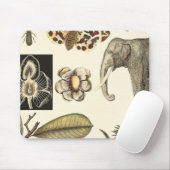 Bestückte Tiere auf Creme-Hintergrund gemalt Mousepad (Mit Mouse)