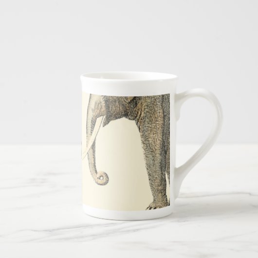 Bestückte Tiere auf Creme-Hintergrund gemalt Porzellantasse (Rechts)