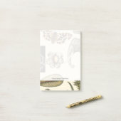 Bestückte Tiere auf Creme-Hintergrund gemalt Post-it Klebezettel (Auf Schreibtisch)