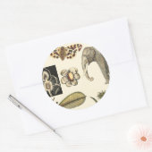 Bestückte Tiere auf Creme-Hintergrund gemalt Runder Aufkleber (Umschlag)