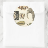 Bestückte Tiere auf Creme-Hintergrund gemalt Runder Aufkleber (Tasche)