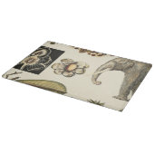 Bestückte Tiere auf Creme-Hintergrund gemalt Schneidebrett (Ecke)