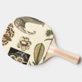 Bestückte Tiere auf Creme-Hintergrund gemalt Tischtennis Schläger (Seitenansicht)