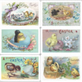 Bestückte Vintage Osterküken und Eier Aufkleber (Vorderseite)