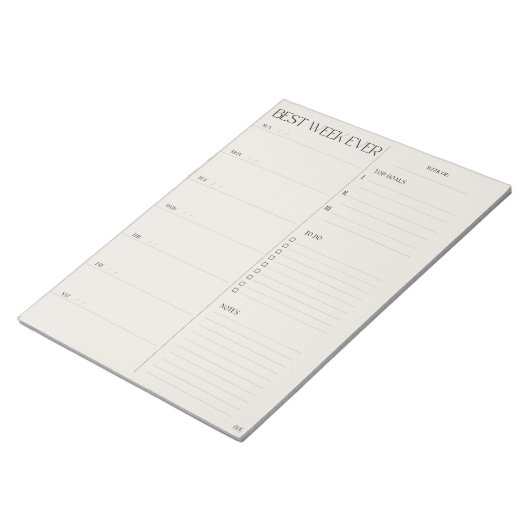 Bestwochenplaner - SONNTAGSTART Notizblock (angewinkelt)