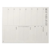 Bestwochenplaner - SONNTAGSTART Notizblock (Vorderseite)