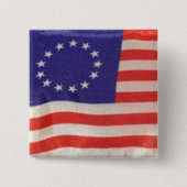 Besty Ross American Flag Square Button Button (Vorderseite)