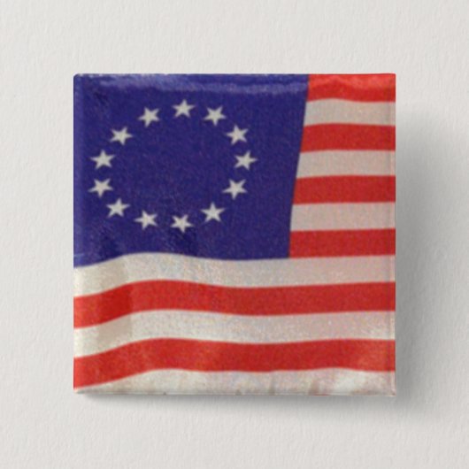 Besty Ross American Flag Square Button Button (Vorderseite)