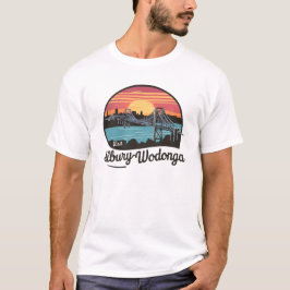 Besuch Albury Wodonga Australian City Retro Sunset T-Shirt