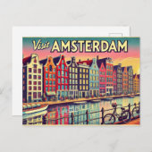 Besuch Amsterdam Postkarte (Vorne/Hinten)