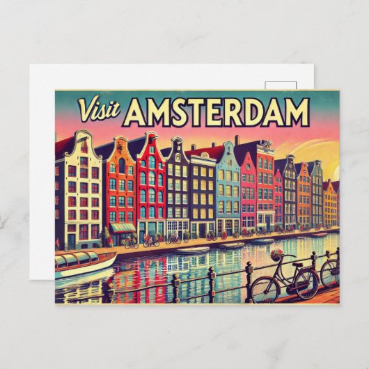 Besuch Amsterdam Postkarte (Vorne/Hinten)
