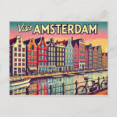 Besuch Amsterdam Postkarte (Vorderseite)
