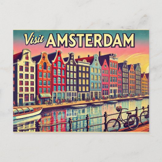 Besuch Amsterdam Postkarte (Vorderseite)