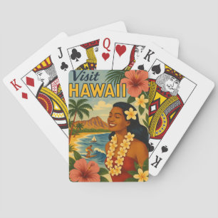 Besuch auf Hawaii in der Mitte des Jahrhunderts To Spielkarten