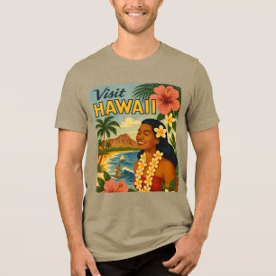 Besuch auf Hawaii in der Mitte des Jahrhunderts To Tri-Blend Shirt