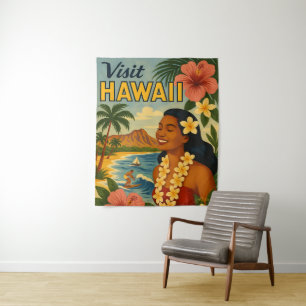 Besuch auf Hawaii in der Mitte des Jahrhunderts To Wandteppich